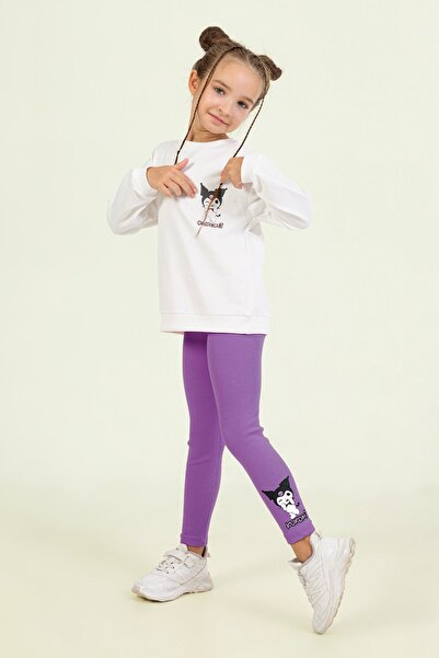 tommie&bonnie Kuromi Hello Kitty Printed Sweatshirt Leggings Set