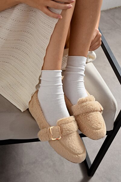 Slipcat Soft Plush Buckle Women's Home Slippers No Noise Lightweight Sole Slippers Home Slippers