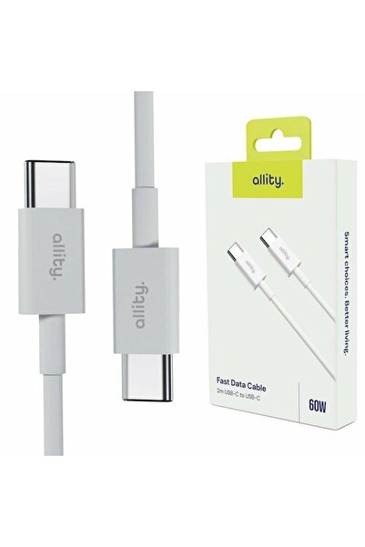 allity Cable for Data and Charging AUC-03, USB-C to USB-C, 60W, 2m, White