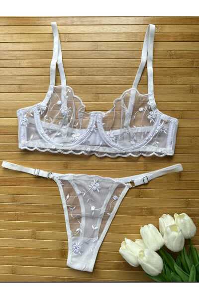La Linaa Flora White Women's Bralet Set