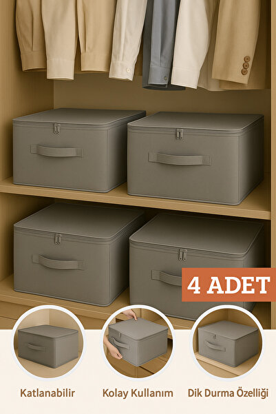 LUXWAY HOME GRİ Tela Kumaş Katlanabilir Dik Duran Kolay Kurulum Hurç 35x42x23...