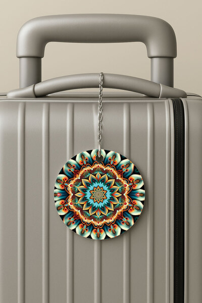 Cekuonline بطاقة أمتعة بسلسلة من البليكسي، تصميم لحقيبة السفر والإجازات، إرتيمايس ماندالا