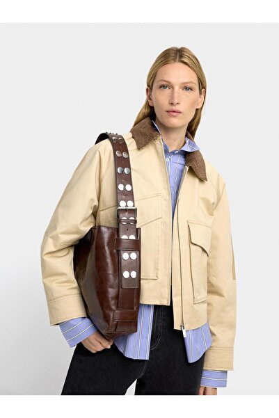 PARFOIS Zımba Detaylı Deri Omuz Çantası