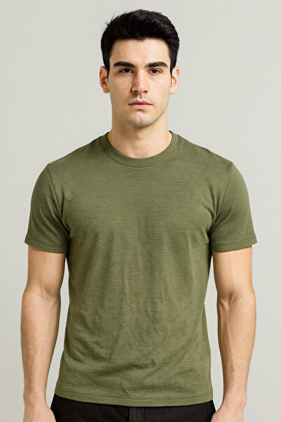 Ramior Men's Classic Basic Khaki T-Shirt – Comfortable Everyday Combination