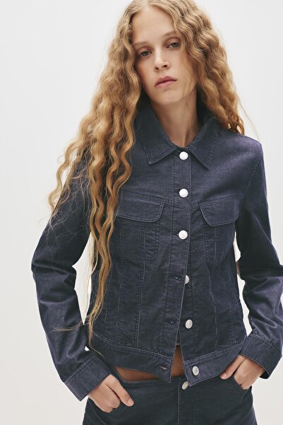 Pull & Bear Fitted micro corduroy jacket