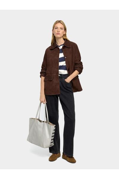 PARFOIS Zımba Detaylı Süet Deri Shopper Çanta