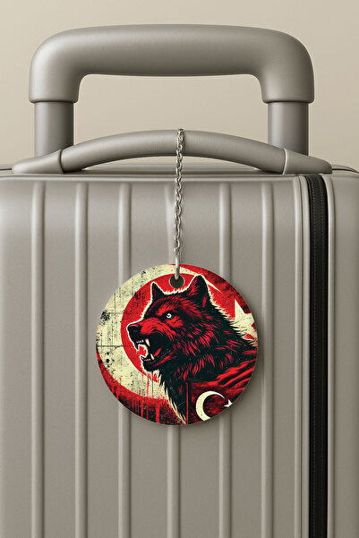 Cekuonline بطاقة تعريف الأمتعة من البليكسي مع سلسلة، تصميم لحقيبة السفر للعطلات، وولف