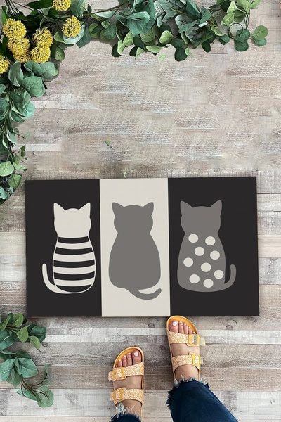 Valerine Life Patimal Door Mat Welcome Gray Digital Printed Door Mat 45X70Cm