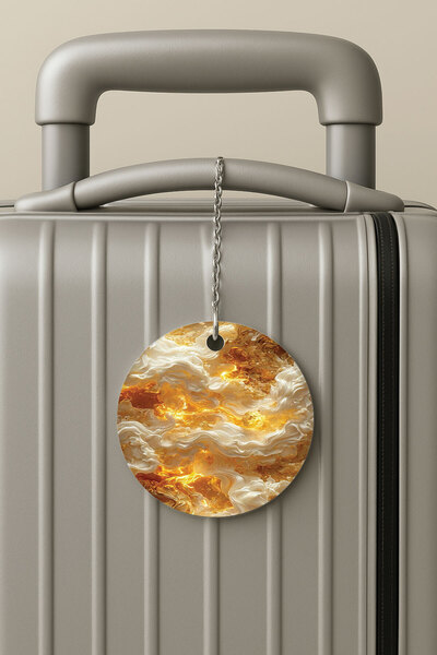 Cekuonline ملصق حقيبة السفر بسلسلة من البليكسي، تصميم أصفر للسفر والإجازات