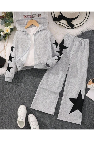 Keywest Children's 3-Piece Star Printed Jacket, T-Shirt and Tracksuit Set
