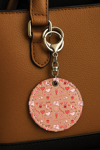 Cekuonline إكسسوار حقيبة وردي اللون مزين بطباعة UV منقوشة - دارلينج