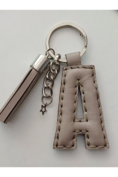 Durush Collection سلسلة مفاتيح من الجلد الطبيعي على شكل حرف 'أ'