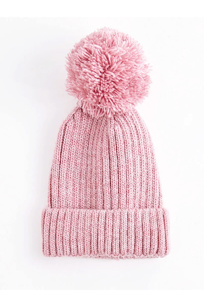 Filmaldım Pink Girl's Pompom Wool Beret 0-18 Months