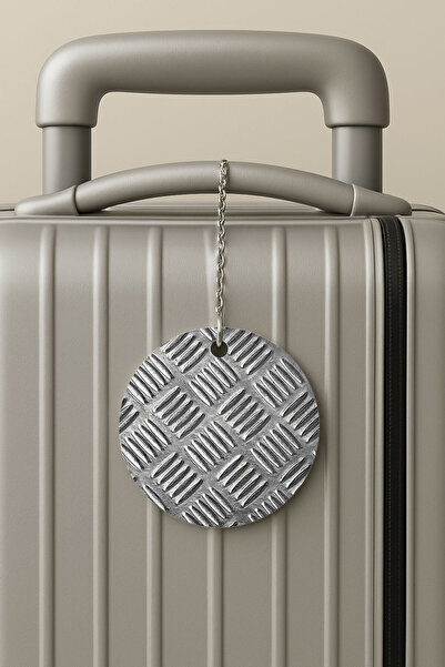 Cekuonline بطاقة تعريف الأمتعة من البليكسي جلاس بتصميم دواسة لحقيبة السفر والعطلات