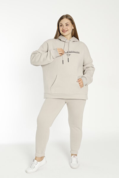 Cotpark Women's Plus Size Cotton Fabric 2-Piece Tracksuit Set 22028