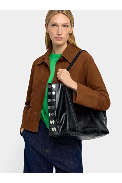 PARFOIS Zımba Detaylı Süet Deri Shopper Çanta