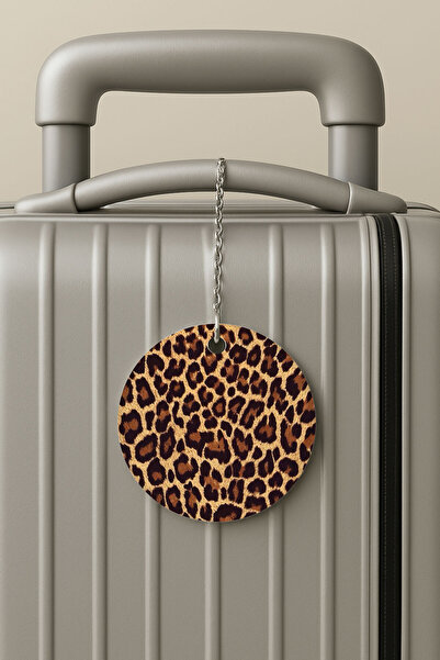 Cekuonline بطاقة أمتعة من البليكسي بتصميم سلسلة للسفر والعطلات، بطاقات أمتعة بتصميم الفهد العصري