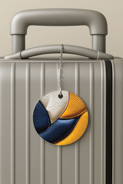 Cekuonline بطاقة أمتعة من البليكسي جلاس مع سلسلة، تصميم جلدي لحقائب السفر وال...