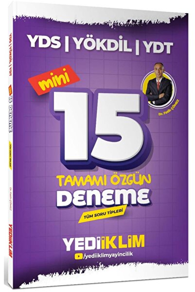 Yediiklim Yayınları 2026 YDS YÖKDİL YDT Tüm Soru Tipleri Tamamı Özgün Mini 15 Deneme