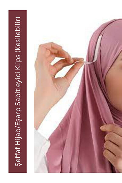 değer Şeffaf Hijab/Eşarp Sabitleyici Klips (Kesilebilir) 60 ADET