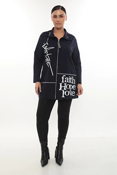 Lady Majestic Cotton Zippered Plus Size Women's Cardigan – Casual Sports Stylish