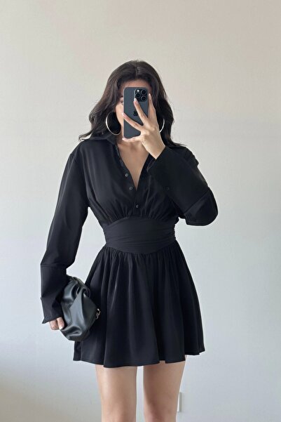 Eka Жіноча чорна сорочка-сукня 1041-2677