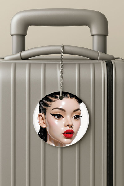Cekuonline ملصق حقيبة السفر بسلسلة من البليكسي، تصميم ملصق الأمتعة للسفر والعطلات، تمثال فتاة3