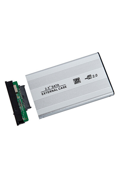 Koodmax 2.5" Usb 2.0 Sata Hdd Harddisk Kutusu Alüminyum Gövde - Harici Hdd Kutu - Gri
