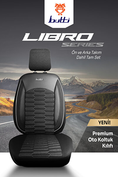 BUTTİ Libro Series Linen Fabric Premium Car Seat Cover |   Supported, Front and Rear Full Set