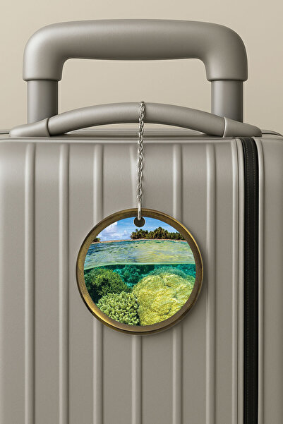 Cekuonline ملصق حقيبة سفر من البليكسي مع سلسلة، تصميم مميز للسفر والعطلات، ملصق حقائب تحت الماء