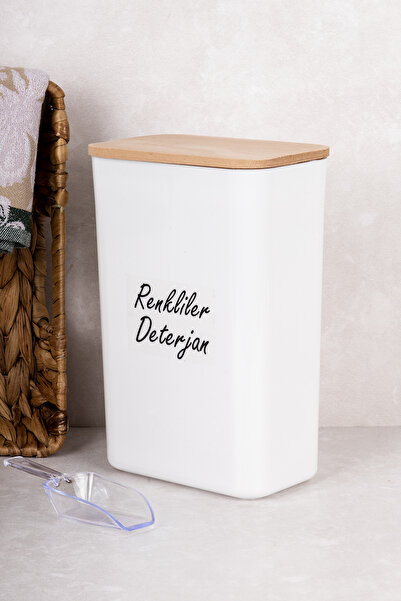 DNS HOME Detergent Storage Container with Scale Gift Detergent Dispenser Colored Detergent Dispenser with Label Vacuum Lid 3 Lt