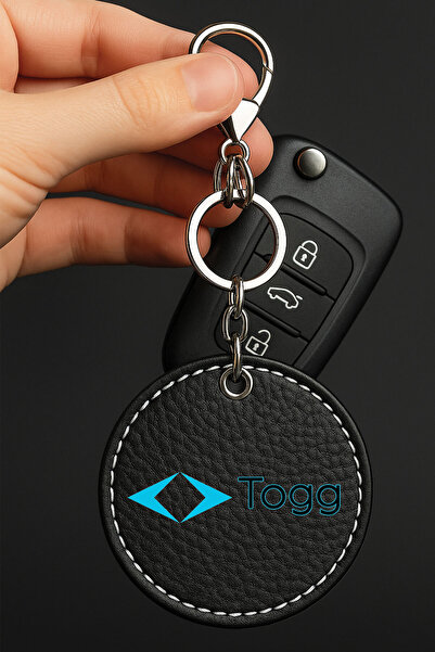 Cekuonline Unisex Araç / Araba - Motorsiklet Suni Deri Desenli Siyah Anahtarl...