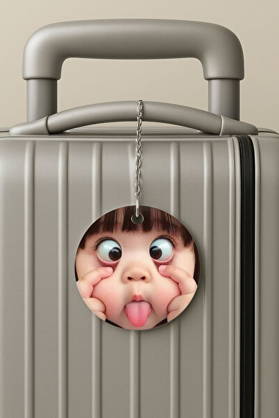 Cekuonline ملصق حقيبة سفر من البليكسي مع سلسلة، تصميم ملصق الأمتعة للسفر والإجازات