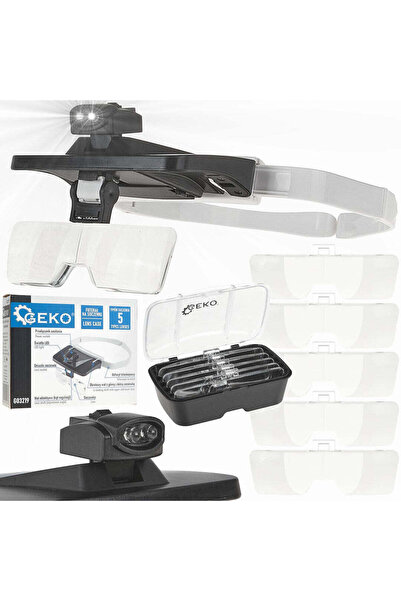 GEKO Set măritor pentru cap cu lumină LED, seturi de 5 lentile, G03219