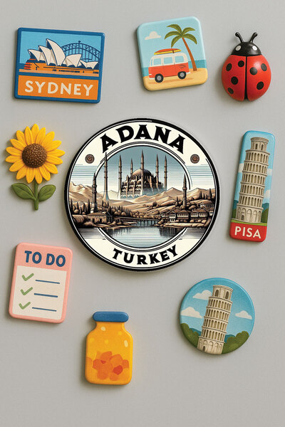 Cekuonline Modern ve Dekoratif Yuvarlak Buzdolabı Magneti Magnet Büyük Boy 10...