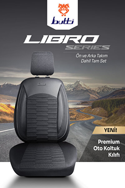 BUTTİ Libro Series Linen Fabric Premium Car Seat Cover |   Supported, Front and Rear Full Set