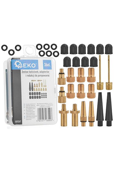 GEKO Set vârfuri, adaptoare și reductoare pentru umflarea anvelopelor, 36 buc...