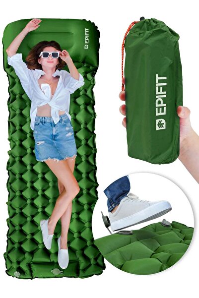 MalTec Saltea de camping autogonflabilă, 190 x 60 cm, verde, 112759