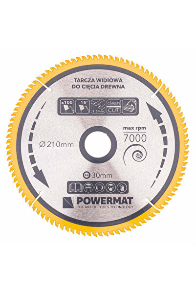 Powermat Lamă de ferăstrău circular TDD-210x30mm 100 dinți, PM0891