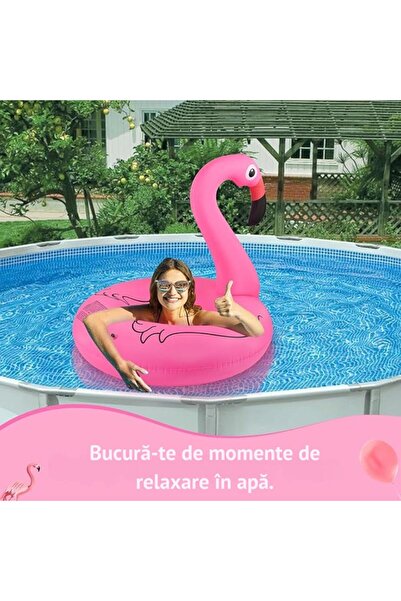 Impact Vision Inflatable ring for children and adults, Pink, diameter 120 cm, Flamingo, Impact Vision®