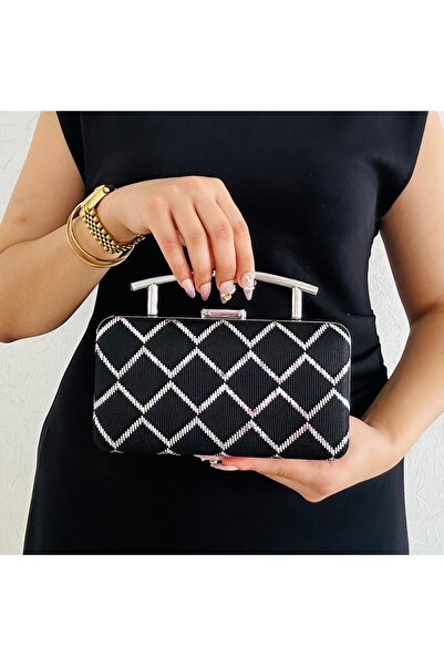 she poly Geantă Börtfoy pentru rochie de seară pentru femei Tel Kırma Black