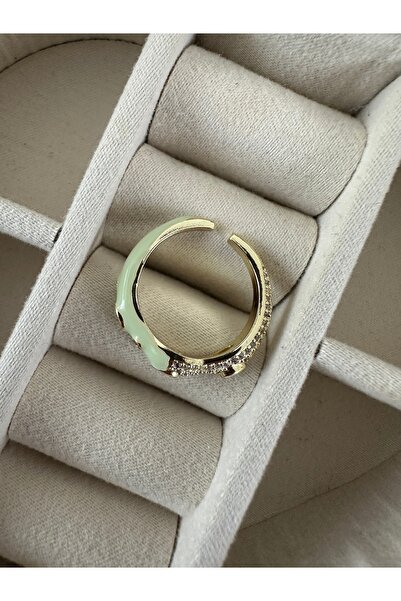 ringbox Water Green Semi-Metal & Stone Colored Gold Ring