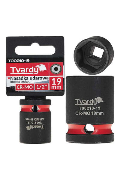 Tvardy Impact Socket, 6-Point, 1/2", 19 mm, T00210-19