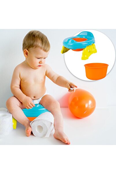 MalPlay Portable 2-in-1 Potty for Children (Toilet Support and Potty), Blue/Yellow/Orange, 111558