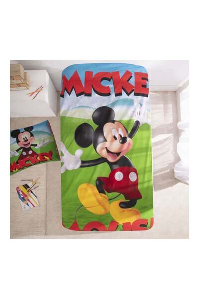 Mickey Mouse Bedding set, 100% cotton, 2 pieces, 140x200 cm, 65x65 cm, multicolor, Happy, Mickey Mouse