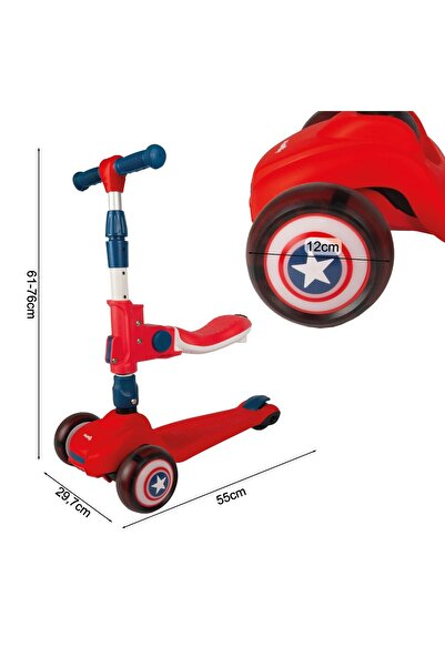 MalPlay Trotineta cu 3 roti 3 in 1, rosu,