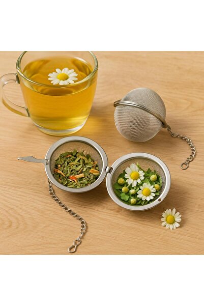 homvira Metal Top Çay Süzgeci, Topuz Çay Filtresi, Bitki Ve Yeşil Çay İçin Pa...