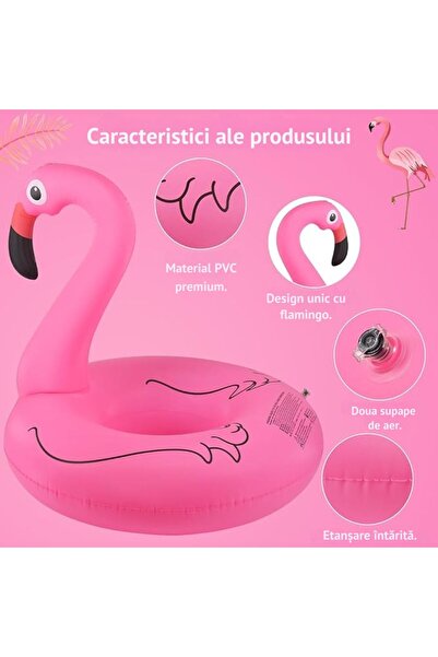 Impact Vision Inflatable ring for children and adults, Pink, diameter 120 cm, Flamingo, Impact Vision®