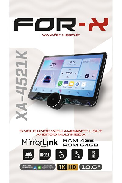 For-X XA-4521K 10.6 ARAÇ TABLETİ CARPLAY 4/64 ÇERÇEVESİZ