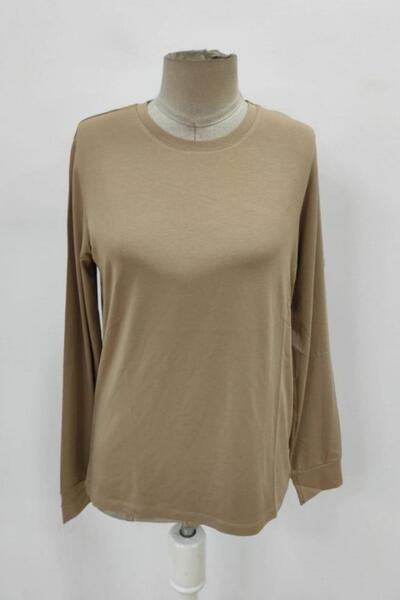 Mossta Μπλούζα με στρογγυλή λαιμόκοψη με μακρύ μανίκι - Καφέ
